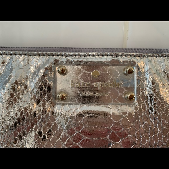 Brand New Kate Spade Metallic Pouch Clutch - Picture 2 of 5